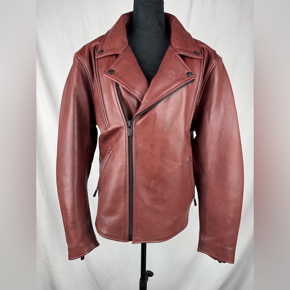 Night Rider Other - NWOT NIGHT RIDER MEN'S MOTORCYCLE LEATHER JACKET in Red